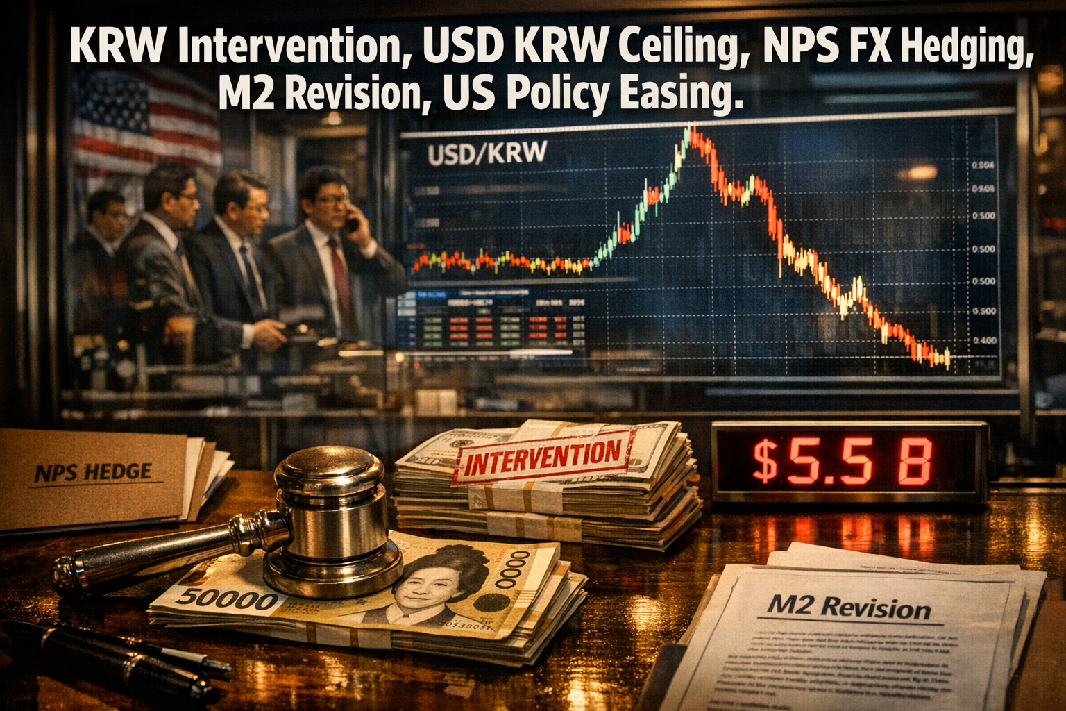 55B-Dollar FX Shock, Korea Defends 1480-Won Ceiling, 2026 Slide to 1350 on Fed Pivot and NPS Swap Surge