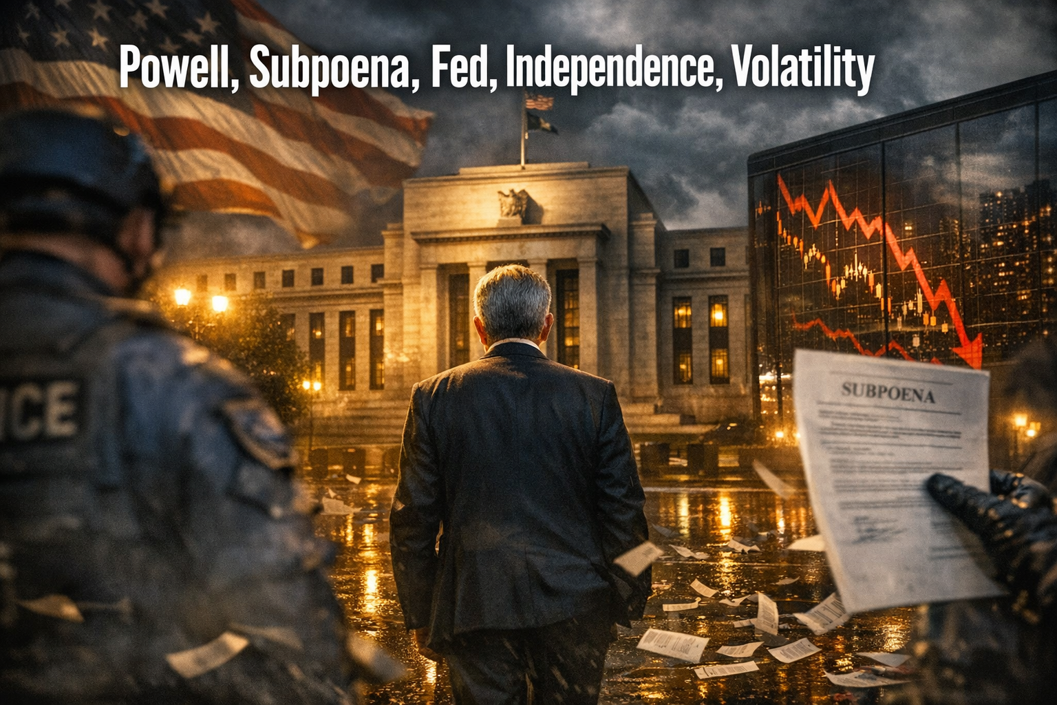Powell Subpoena Bombshell, Fed Independence Panic, Stocks Slide Dollar Whipsaw Yields Spike