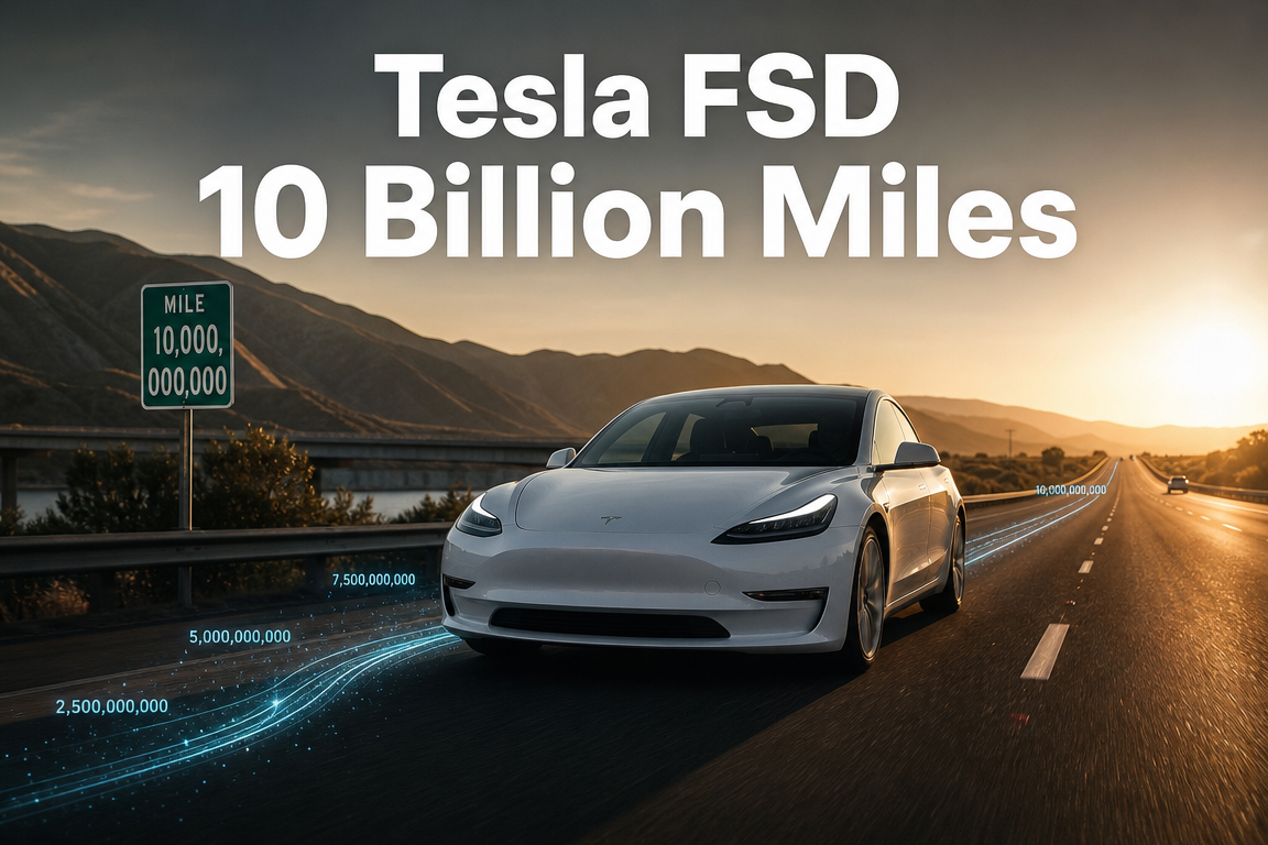 Tesla FSD Hits 10B Miles, Robotaxi Surge